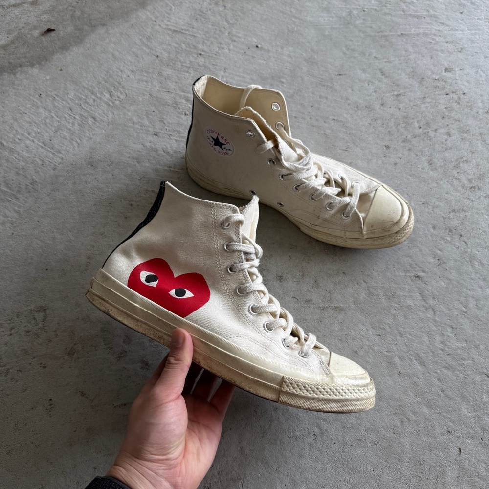 Comme des Garçons x Converse Chuck 70 High Tops – Off White (Used)